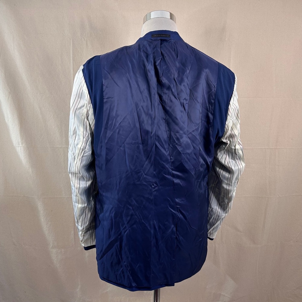 LRL Lauren 46R Sport Coat Linen Blend Blue Two Button Lined Vented Formal Summer - Picture 8 of 13